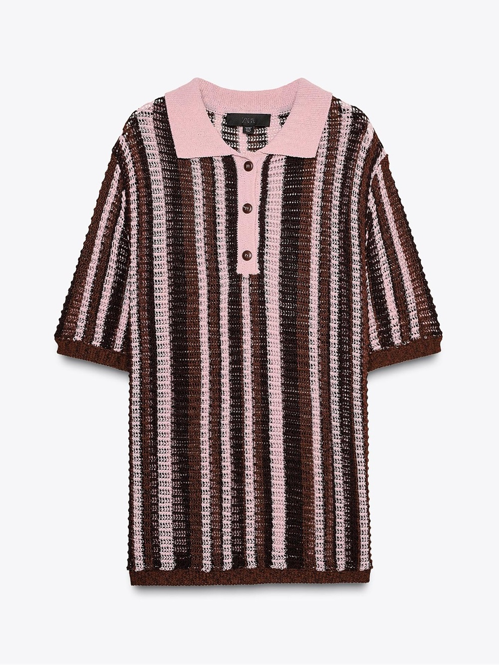 Zara Women’s Multicolor Striped Knit Polo Sweater